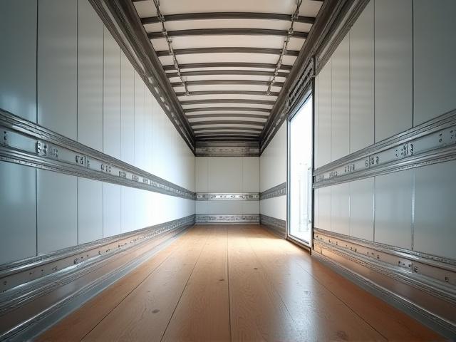 Pristine interior of a 53-foot dry van trailer