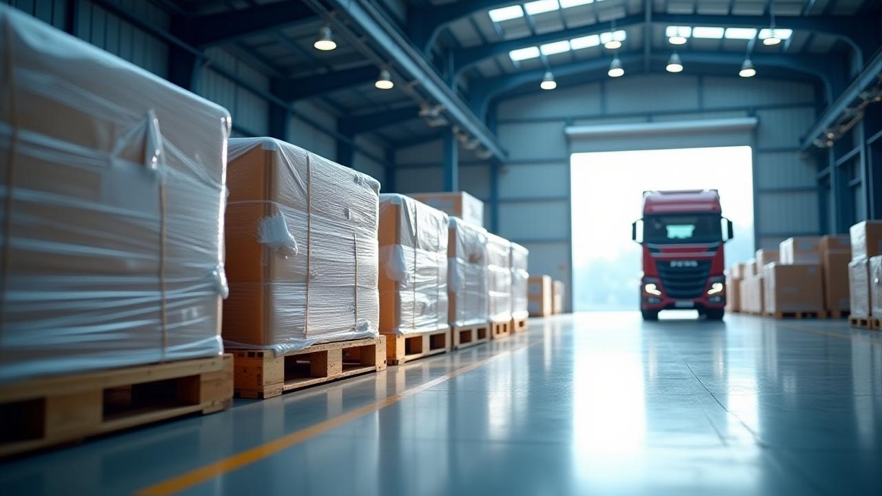 Securely loaded pallets in a modern freight truck