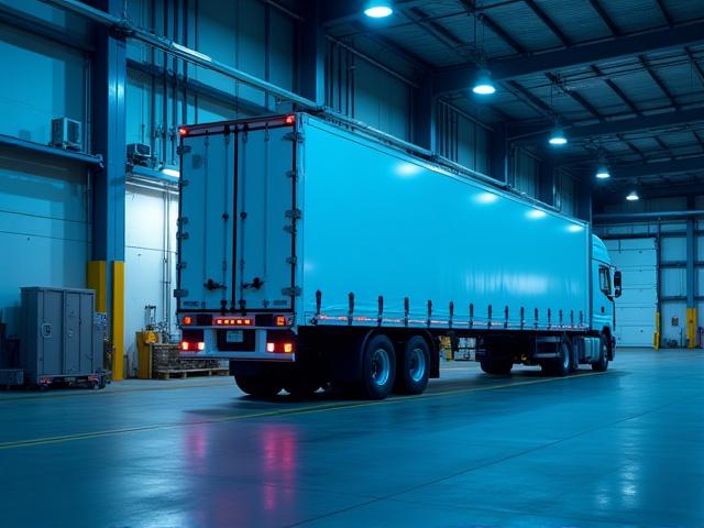 Modern logistics fleet vehicle ready for dedicated service