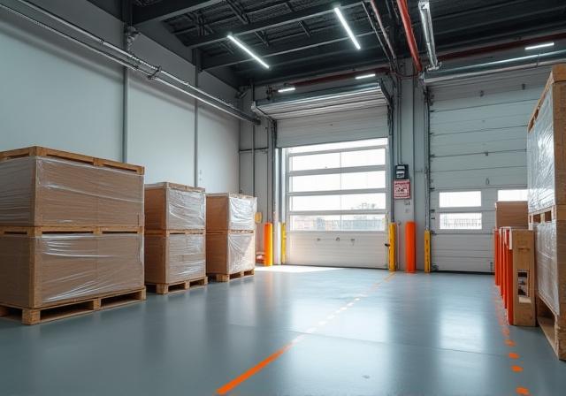 Palletized inventory being unloaded at a retail store loading dock