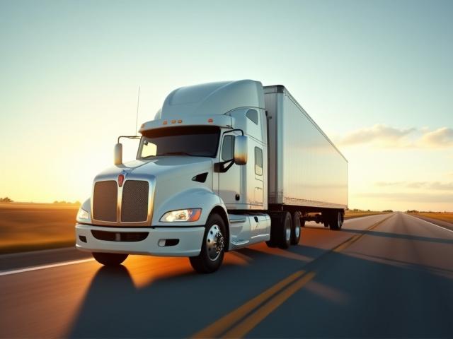 Modern NSFH logistics truck on the highway