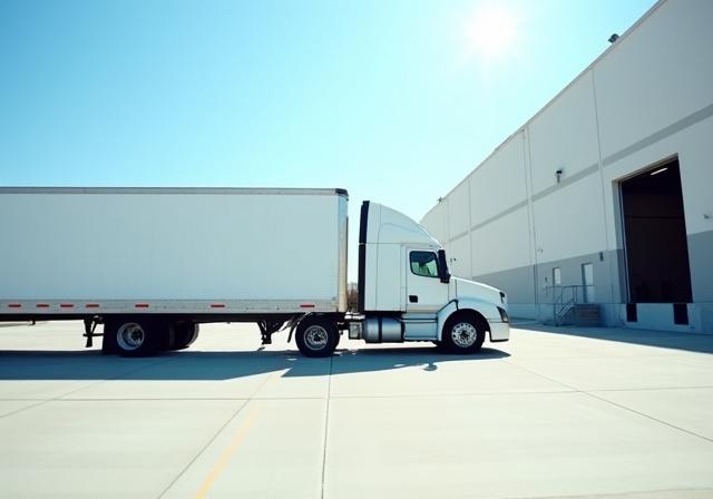 NSFH flatbed truck loading at a manufacturing plant dock in Columbia SC