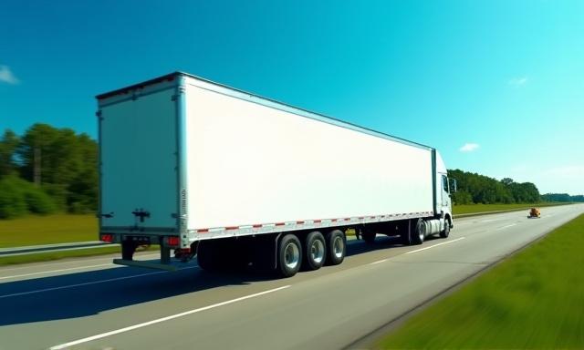 NSFH freight truck operating on a regional highway during the day